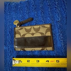 Coach mini skinny wallet in khaki/mahogany